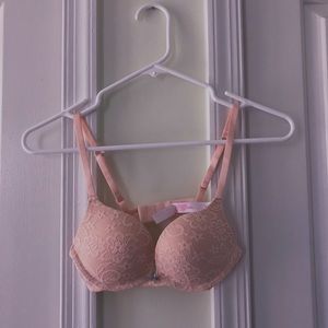 Pink lace bra